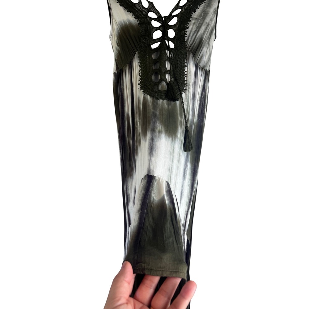Venus Womens Tie-Dye High Low Boho Dress Size Small Tie Front Tassel Flowy‎ - Picture 12 of 12